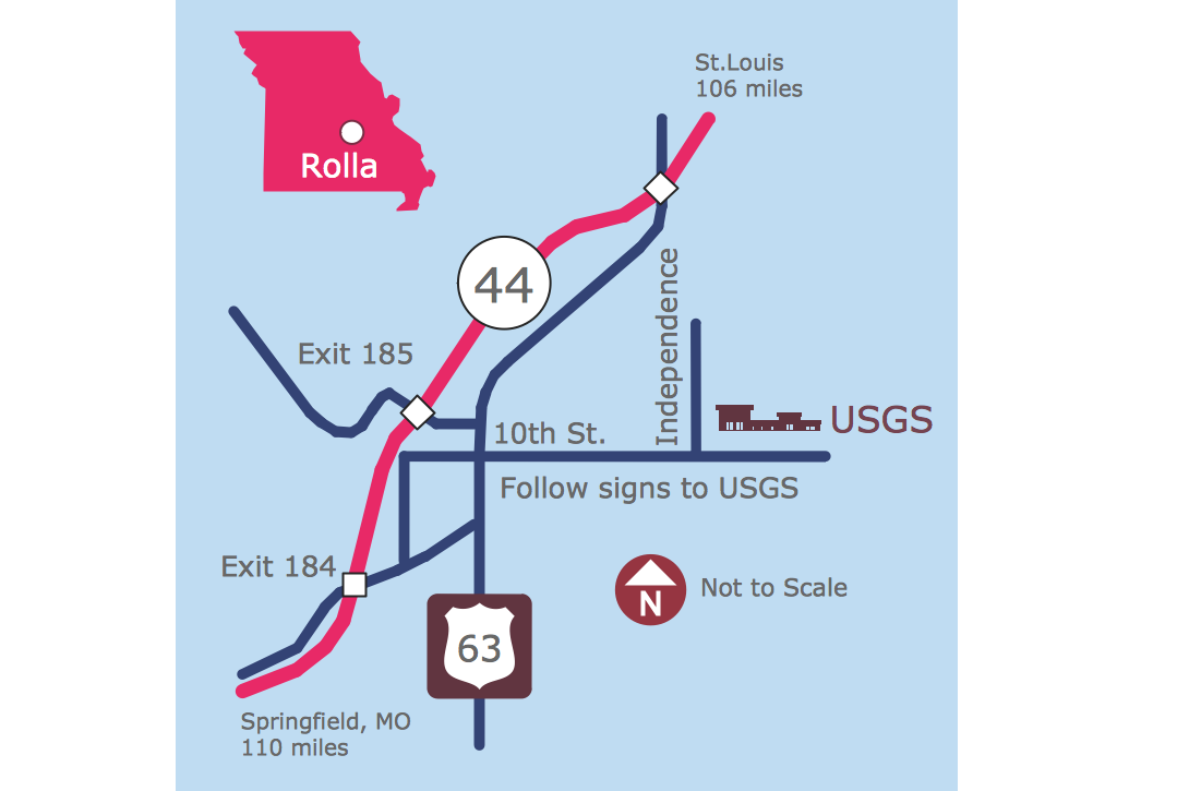 Rolla USGS Center Locator Map