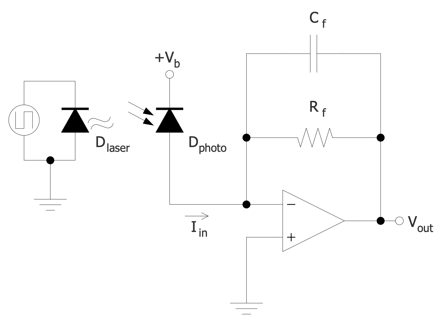 Transimpedance Amplifier with a Reverse Biased Photodiode
