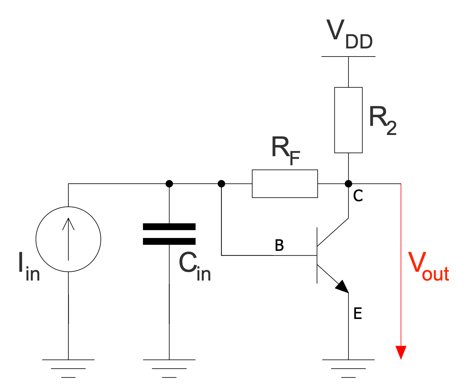 Transimpedance Amplifier NPN Bipolar Transistor