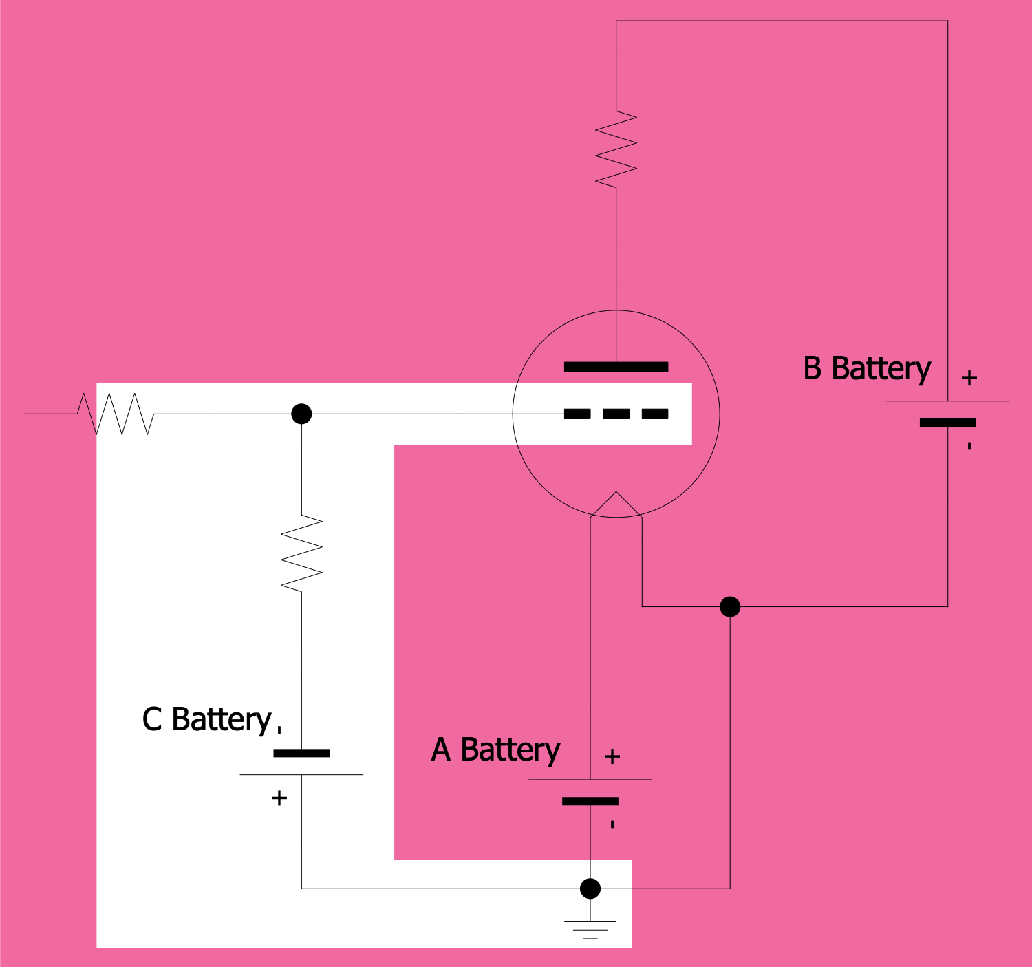 Battery Circuit of a Triode Vacuum Tube