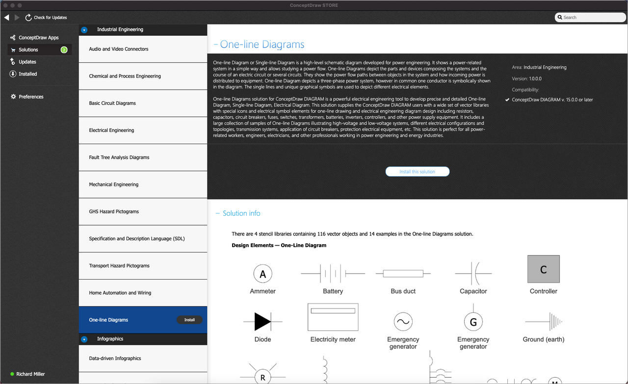 One-line Diagrams solution - Install