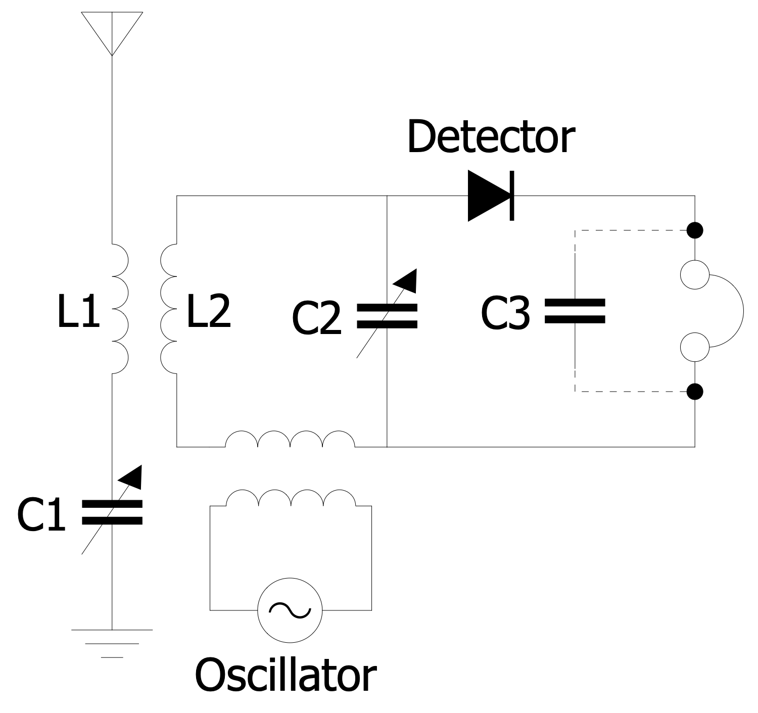 Heterodyne Radio Receiver Circuit 1920