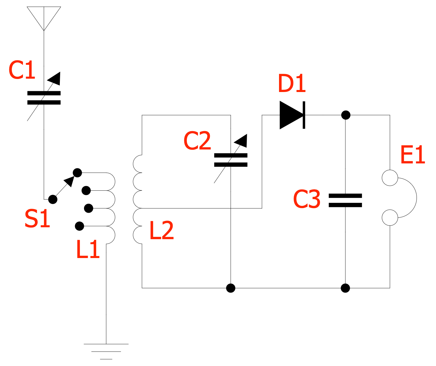 Inductively Coupled Crystal Radio Receiver Circuit