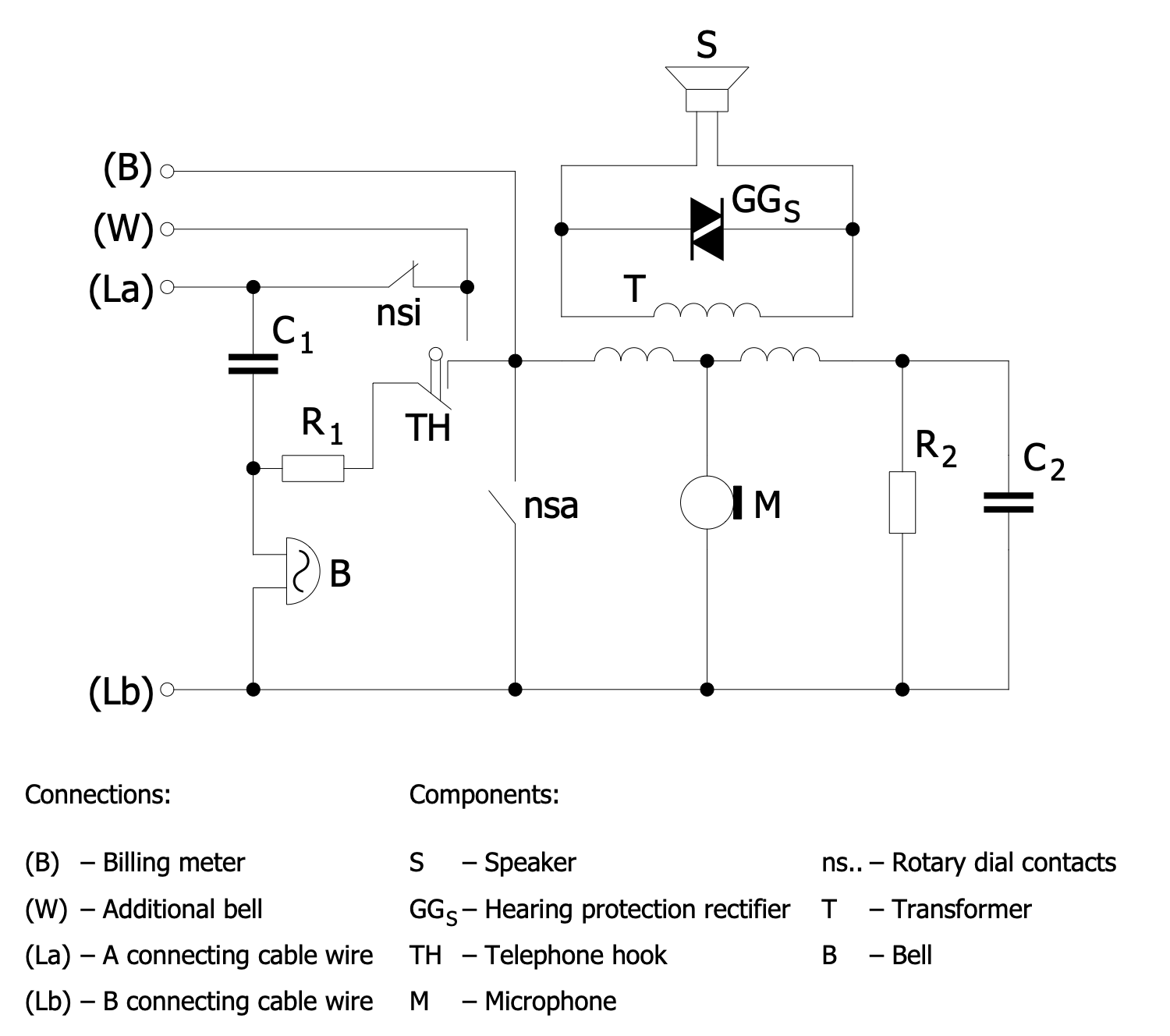 Simplified Circuit Diagram of Telephone Apparatus
