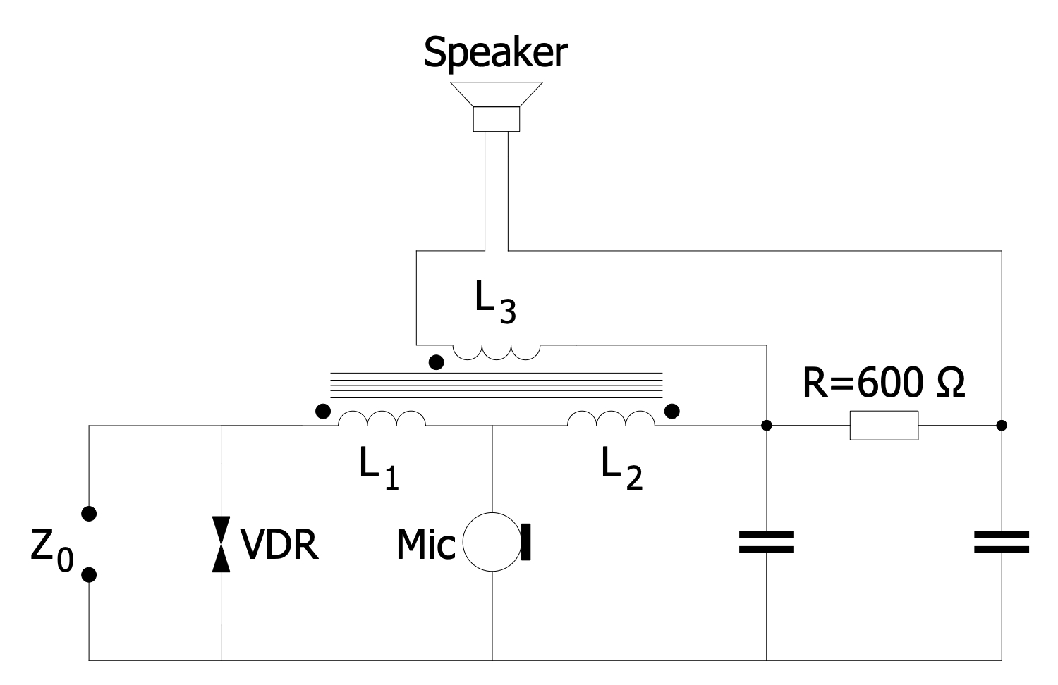 Simplified Telephone Circuit