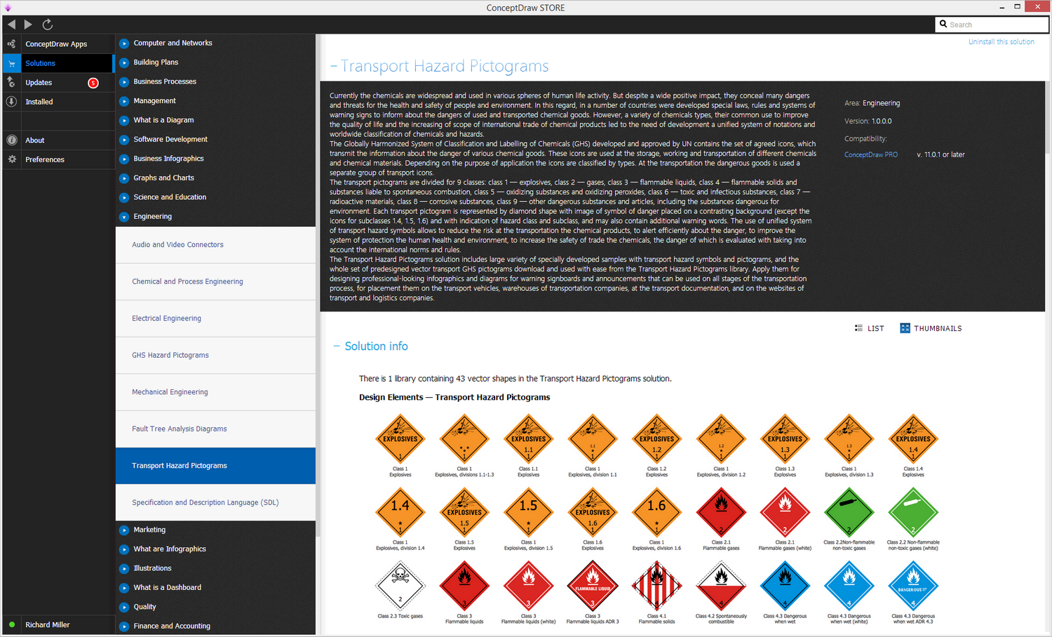 Transport Hazard Pictograms solution - Start Using