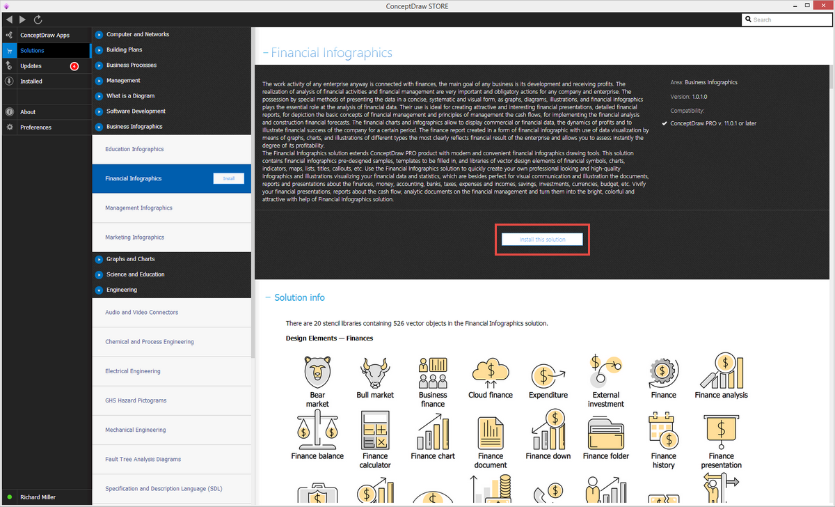 Financial Infographics Solution - Install