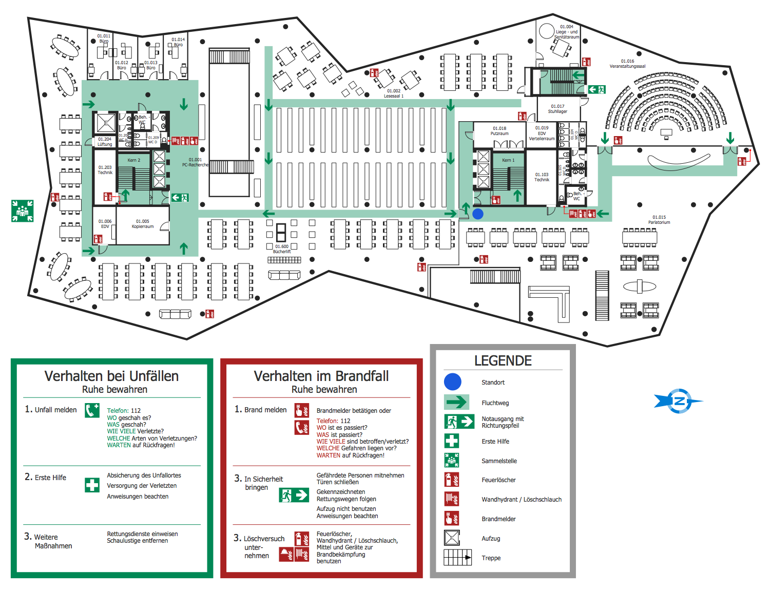 Fire and Emergency Plans Solution ConceptDraw com