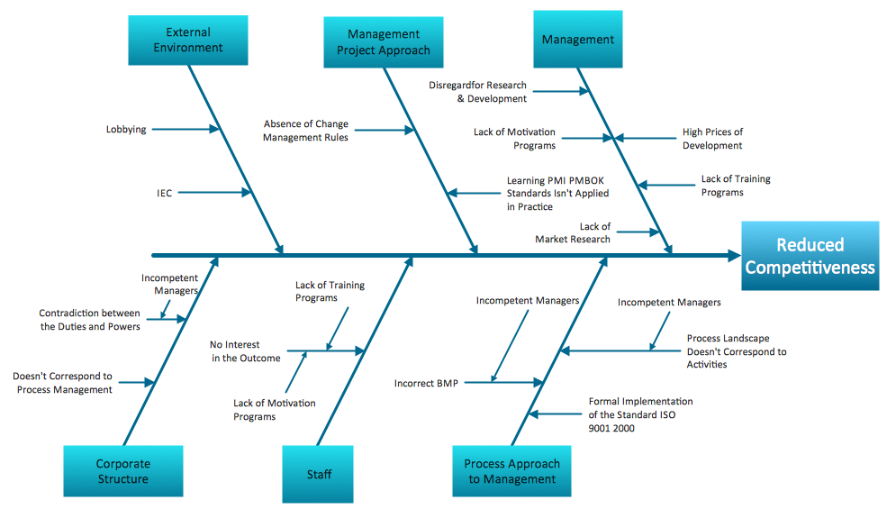 Fishbone Diagram — Factors Reducing Competitiveness