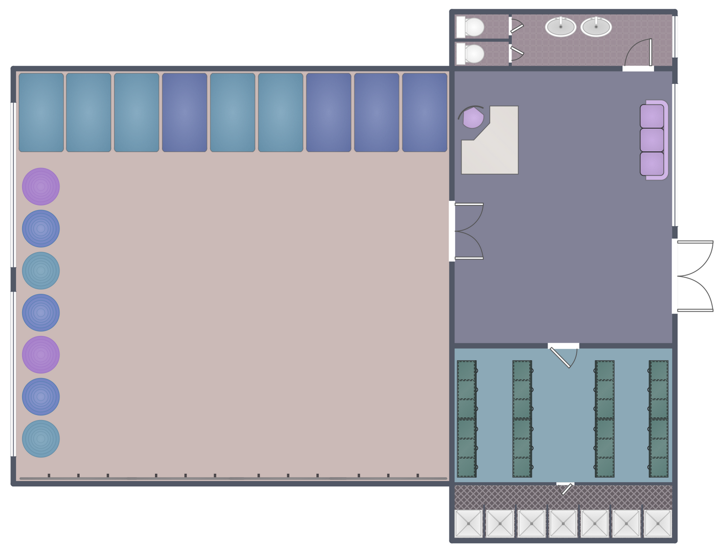 Gym and Spa Area Plans Solution