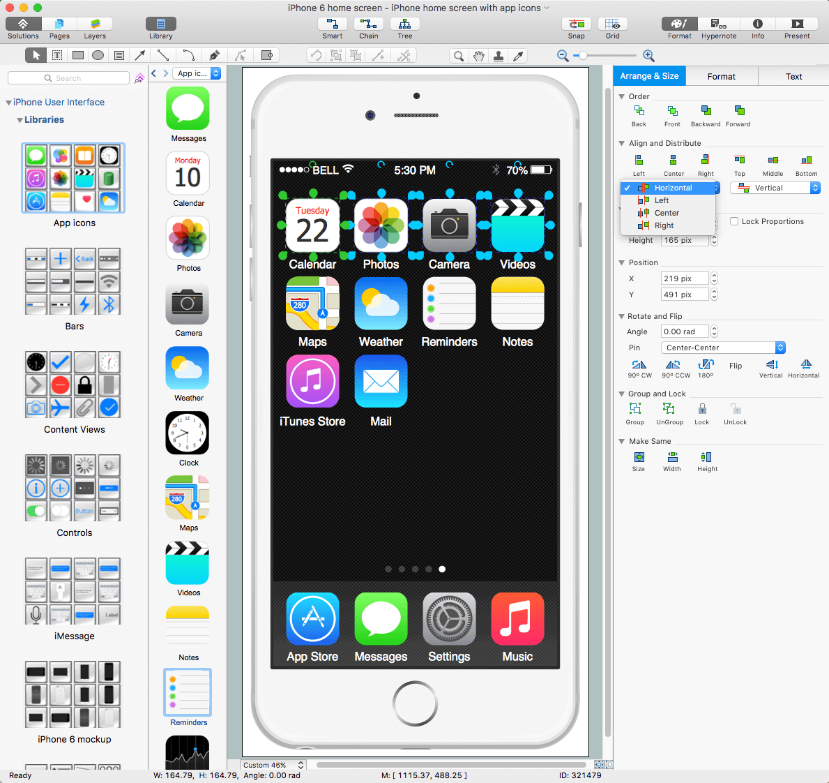 iphone inside diagram Solution ConceptDraw.com  User  iPhone Interface