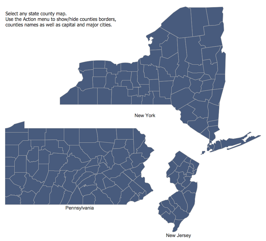 Design Elements —  Map of US Mid-Atlantic