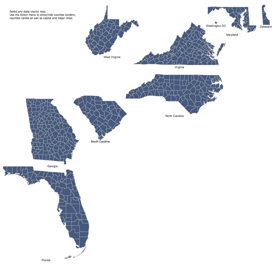 Design Elements — Map of US South Atlantic