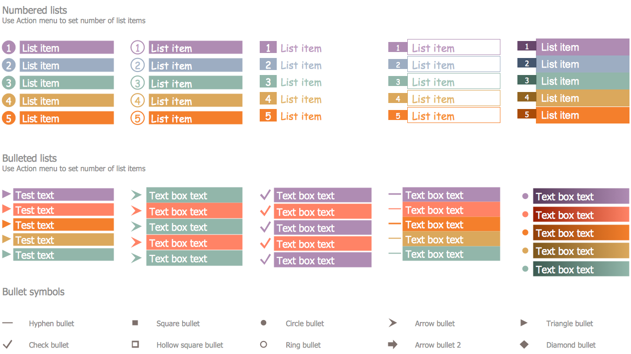 Marketing Infographics — Design Elements — List Blocks