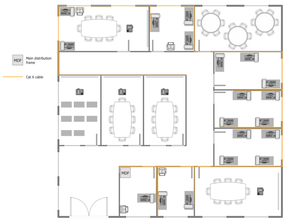 Network Layout Floor Plans Solution | ConceptDraw.com diagram of a structured cabling system 