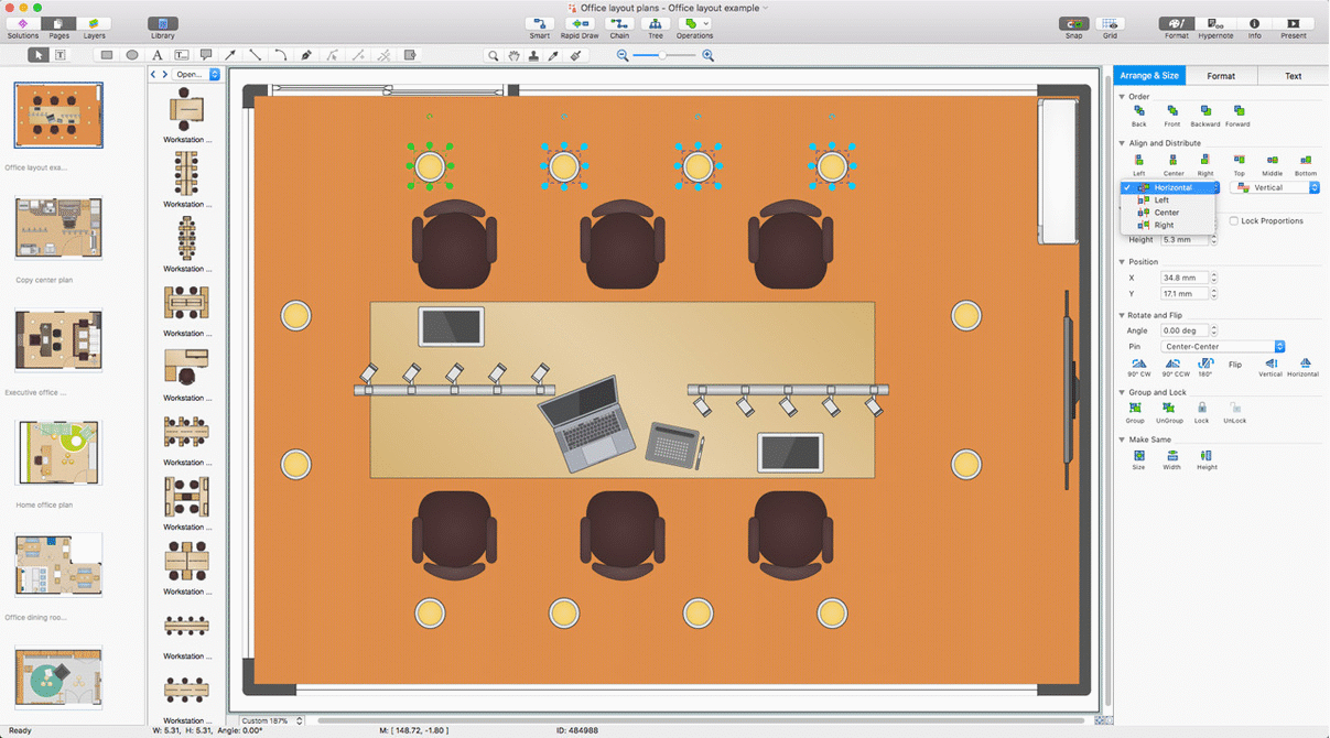 Office Layout Plans Solution for Microsoft Windows and Apple macOS