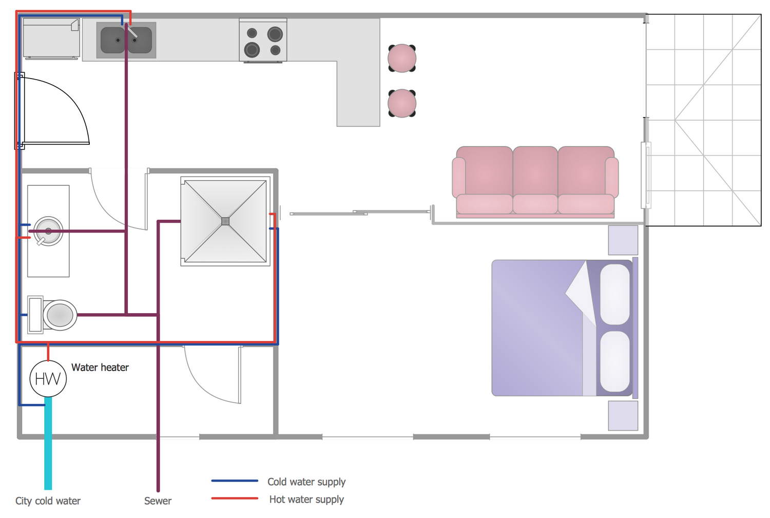 Flat Plumbing Plan 