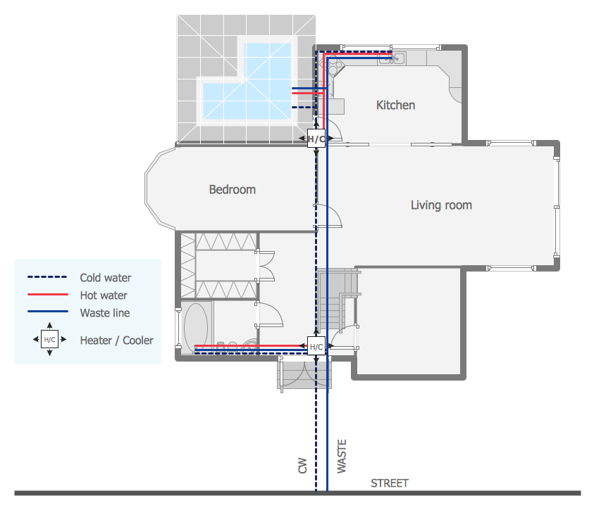  Plumbing  and Piping Plans  Solution ConceptDraw com