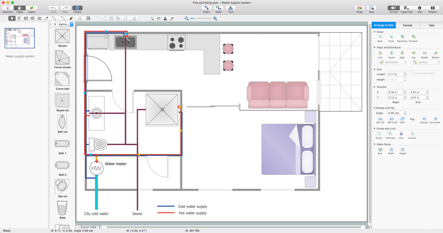 Plumbing and Piping Plans Solution ConceptDraw com