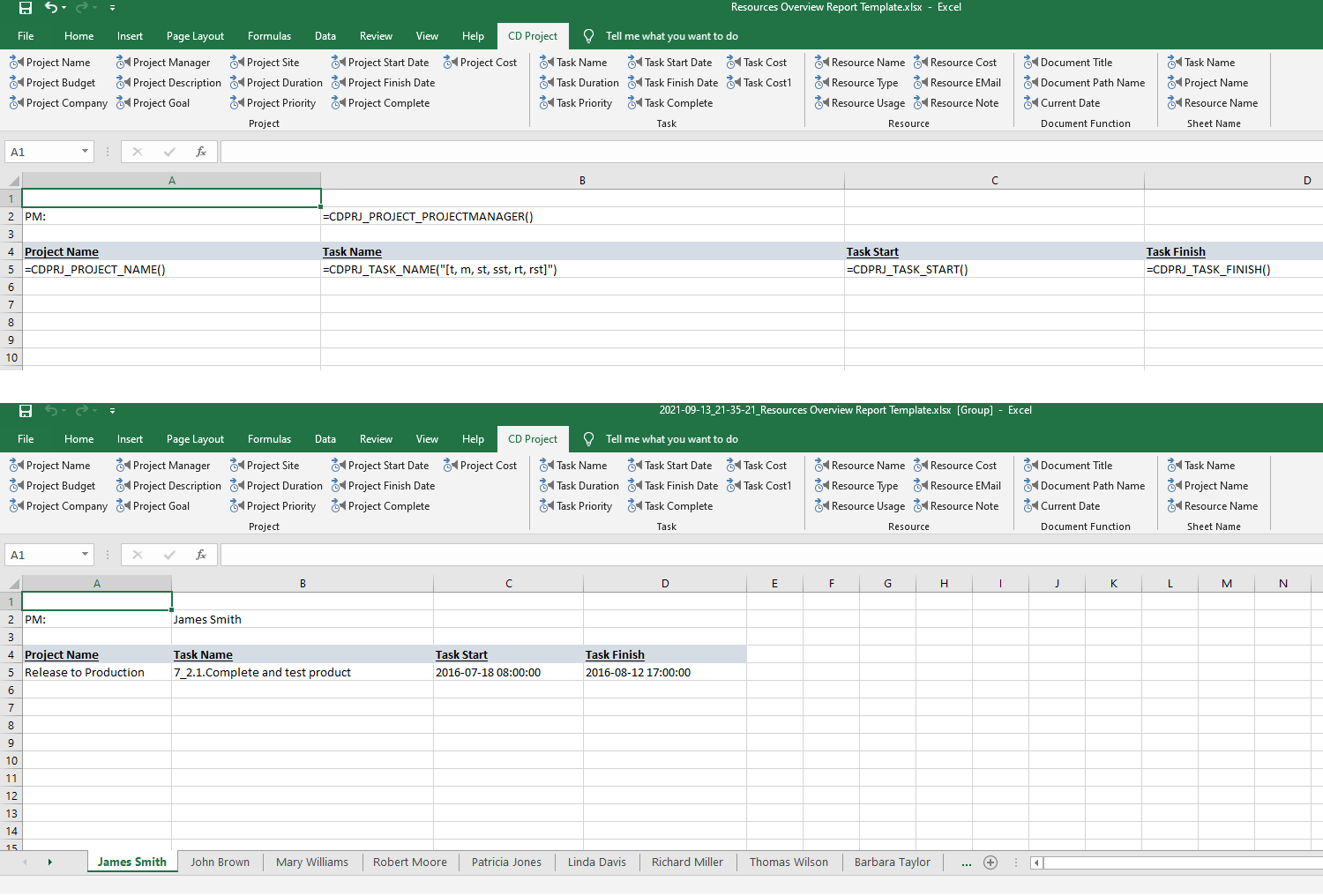 Resources Overview Report Template