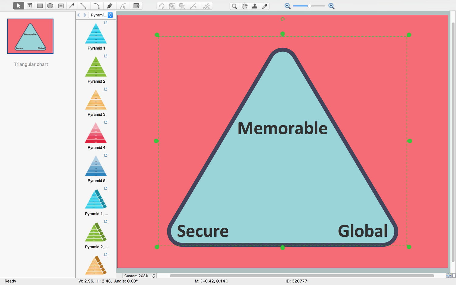 Pyramid Diagrams Solution for macOS X