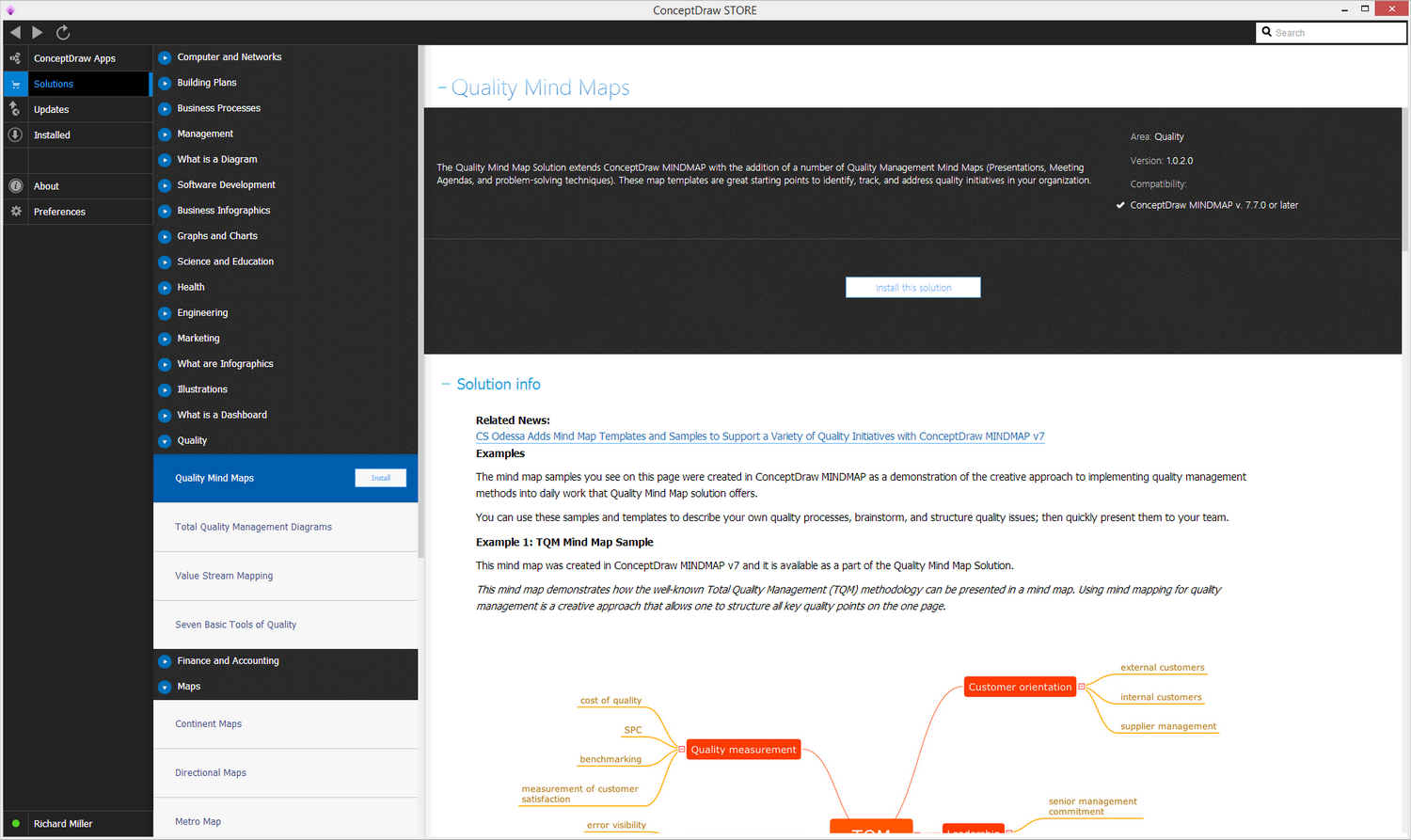 Quality Mind Map solution - Install