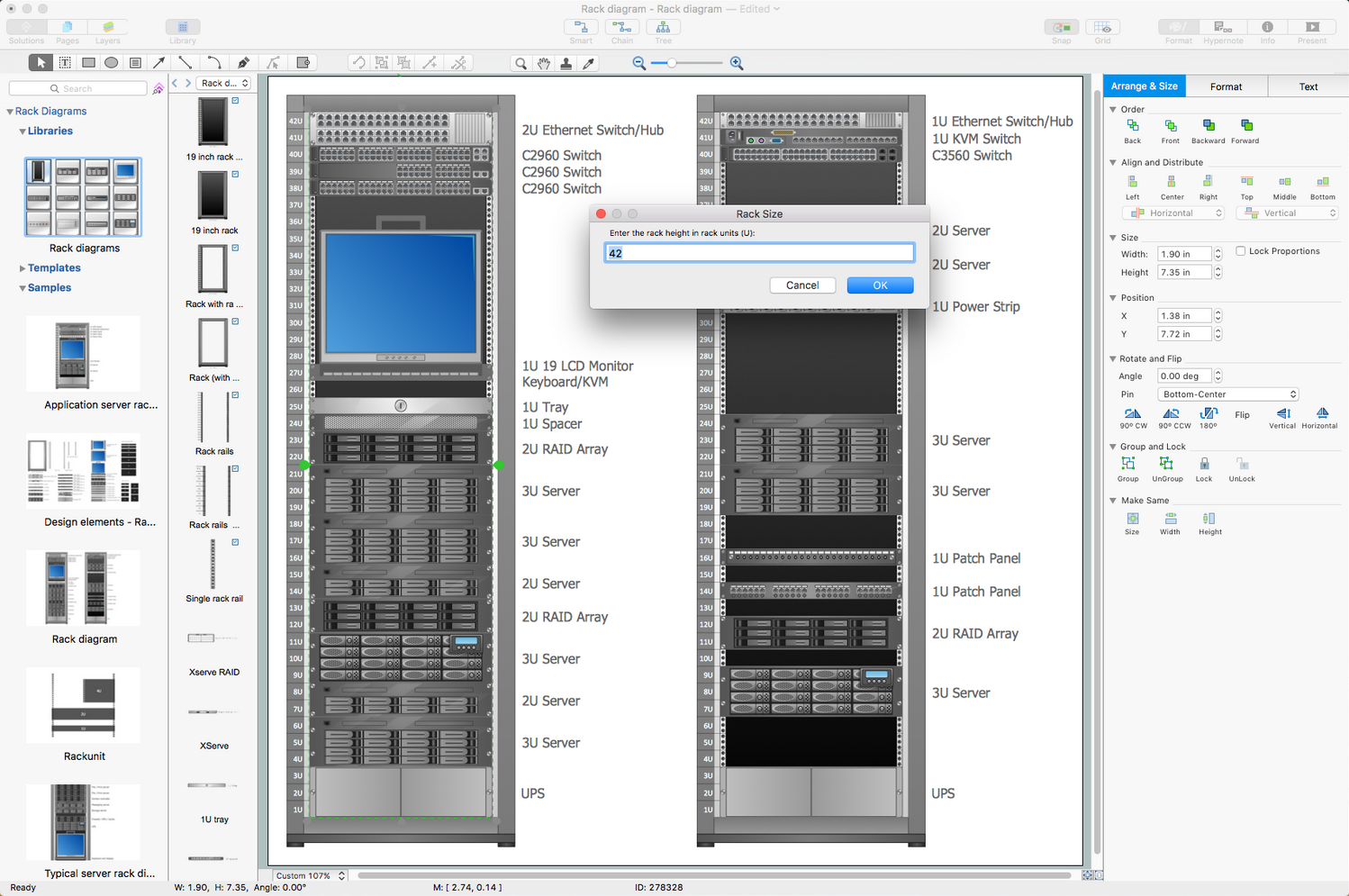 Rack Diagrams Solution for Mac OS X