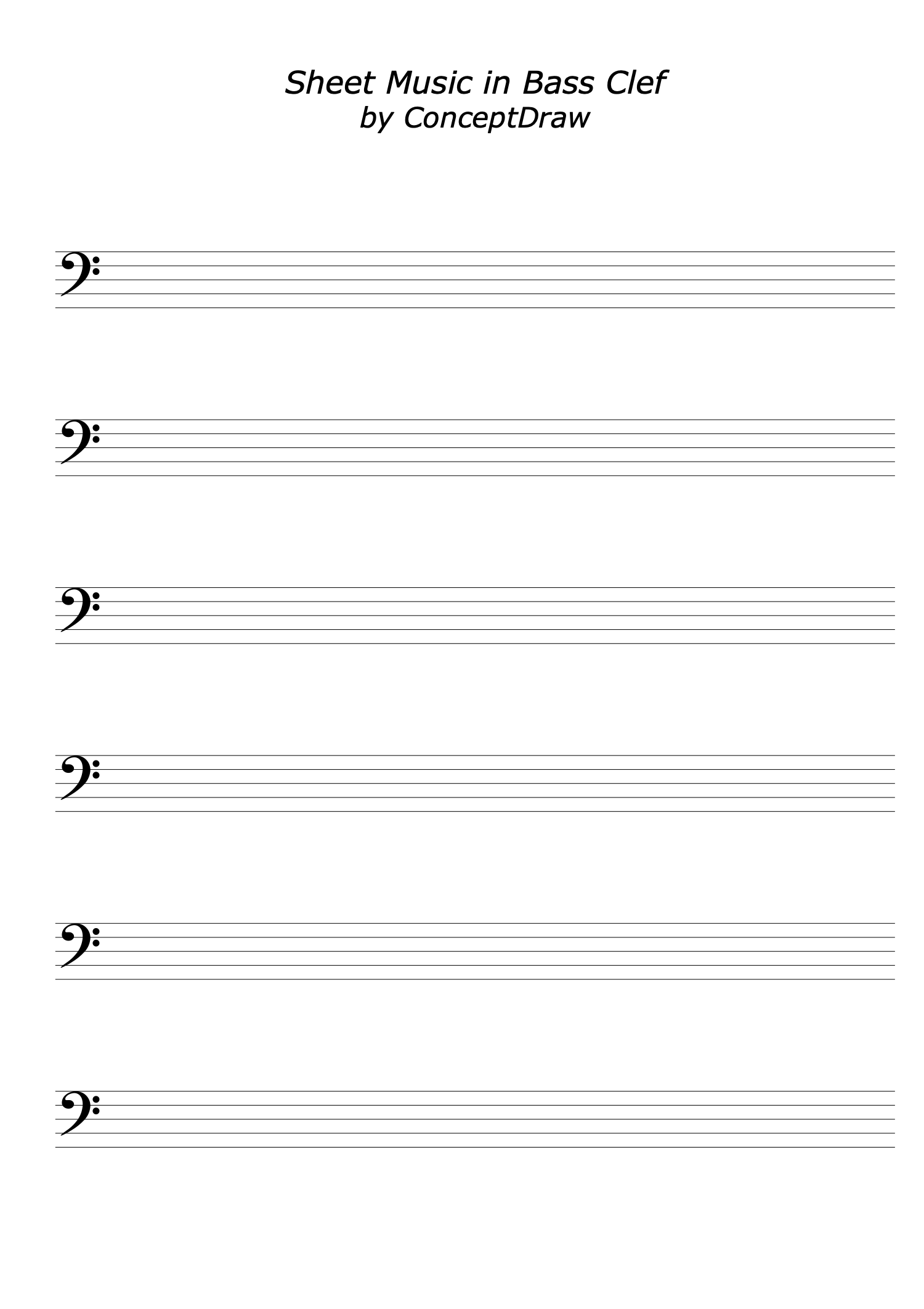 Blank Grand Staff Paper - With and Without Barlines - Print as Needed Sheet  music for Piano (Solo) Easy