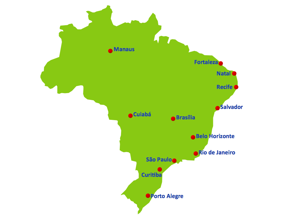 2014 FIFA World Cup Brazil Location Map