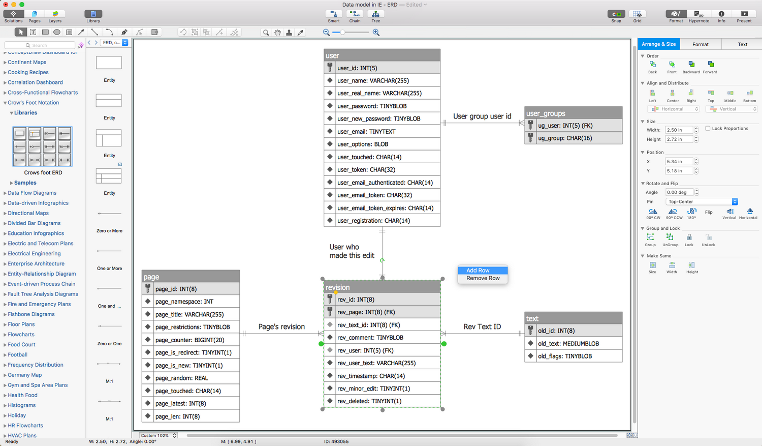 Crow’s Foot Notation Solution for macOS