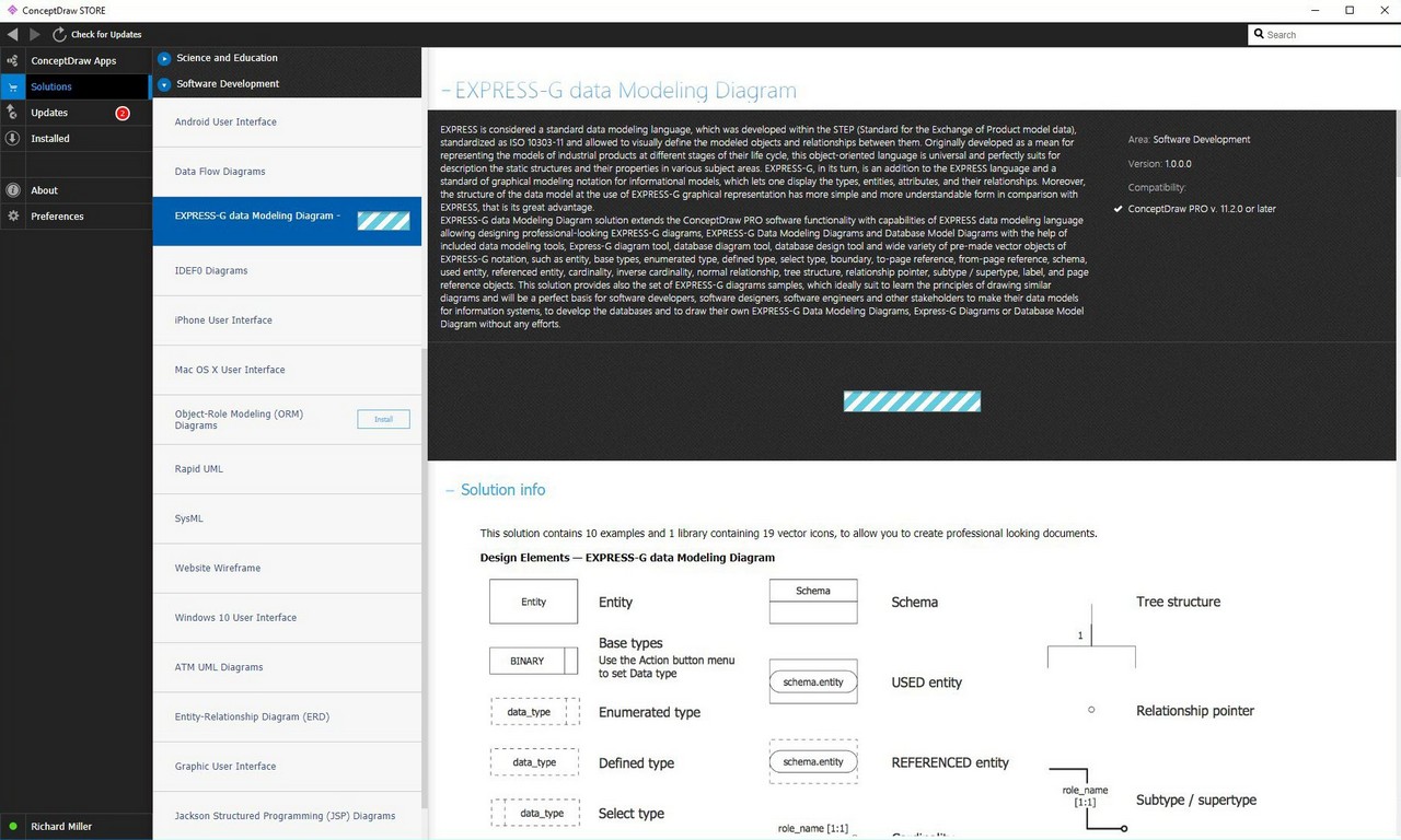 EXPRESS-G data Modeling Diagram solution - Install