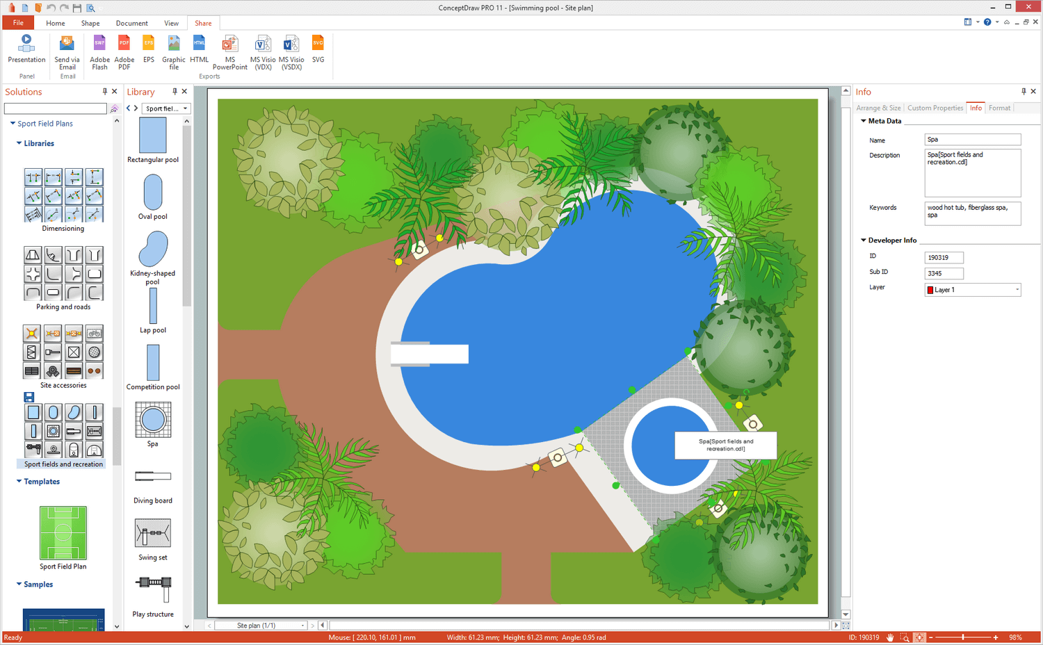 Sport Field Plans Solution for Microsoft Windows