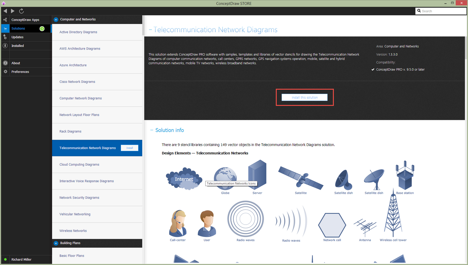 Telecommunication Network Diagrams Solution — Install