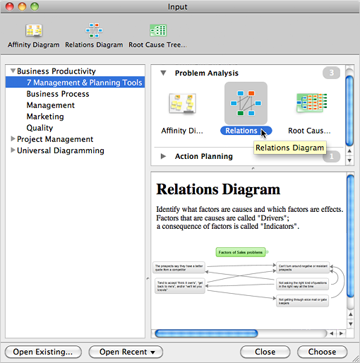 Relations Diagram Input Template